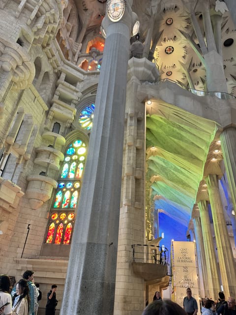 The ceiling of La Sagrada Familia church in Barcelona