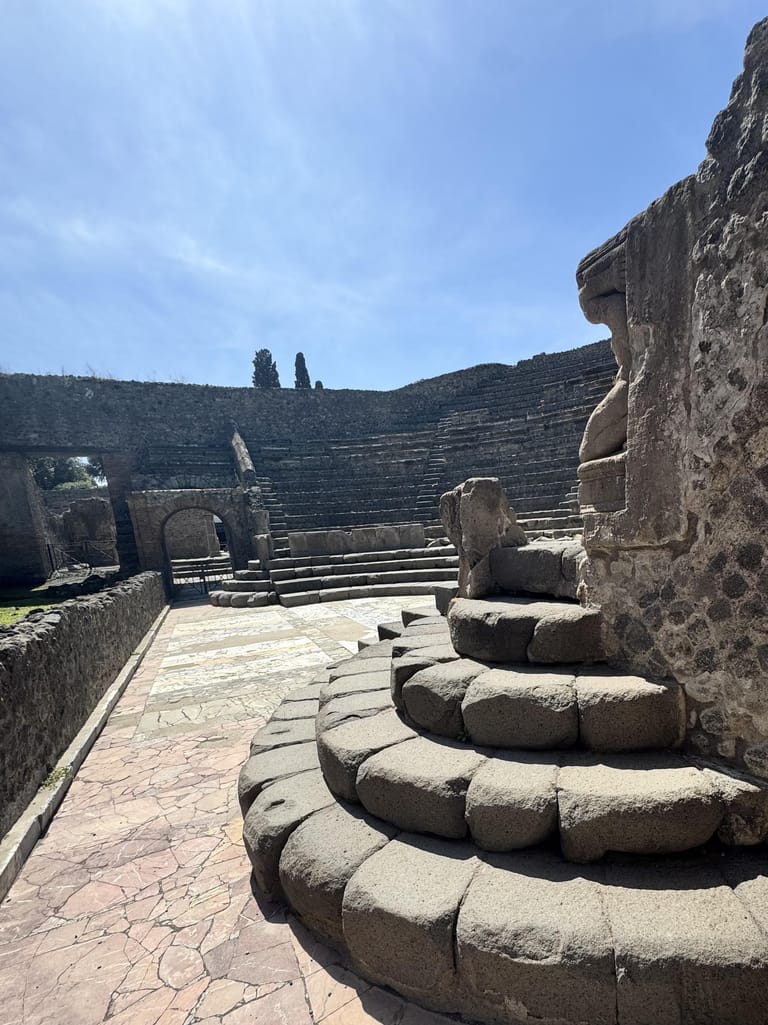 Ancient stone theater at Pompeii, Italy