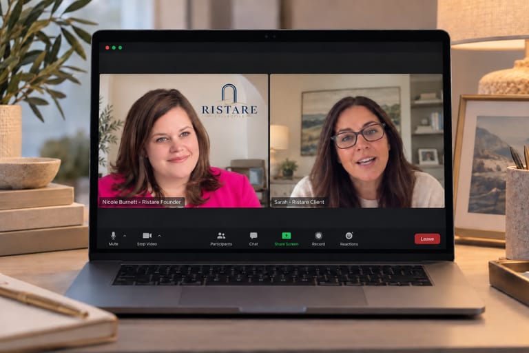 Virtual coaching conversation between Nicole and a client
