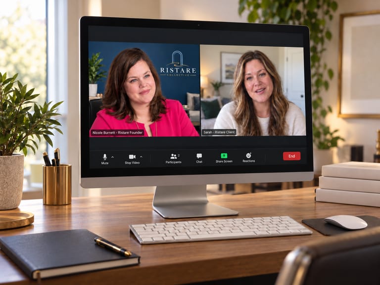 Virtual coaching conversation between Nicole and a client